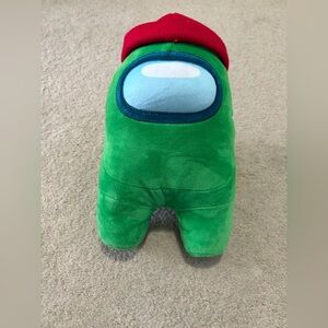 Green among us Plush Toy with Red Hat